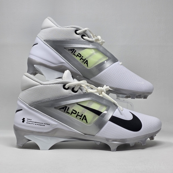 Nike Alpha Menace 4 Pro Men\'s Football Cleats White/Photon FD7037-100 Sz 10 New main image 10